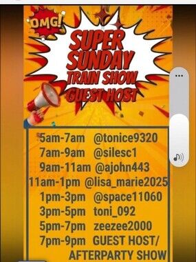 Guest Host Super Sunday Train Show Poster - Orange